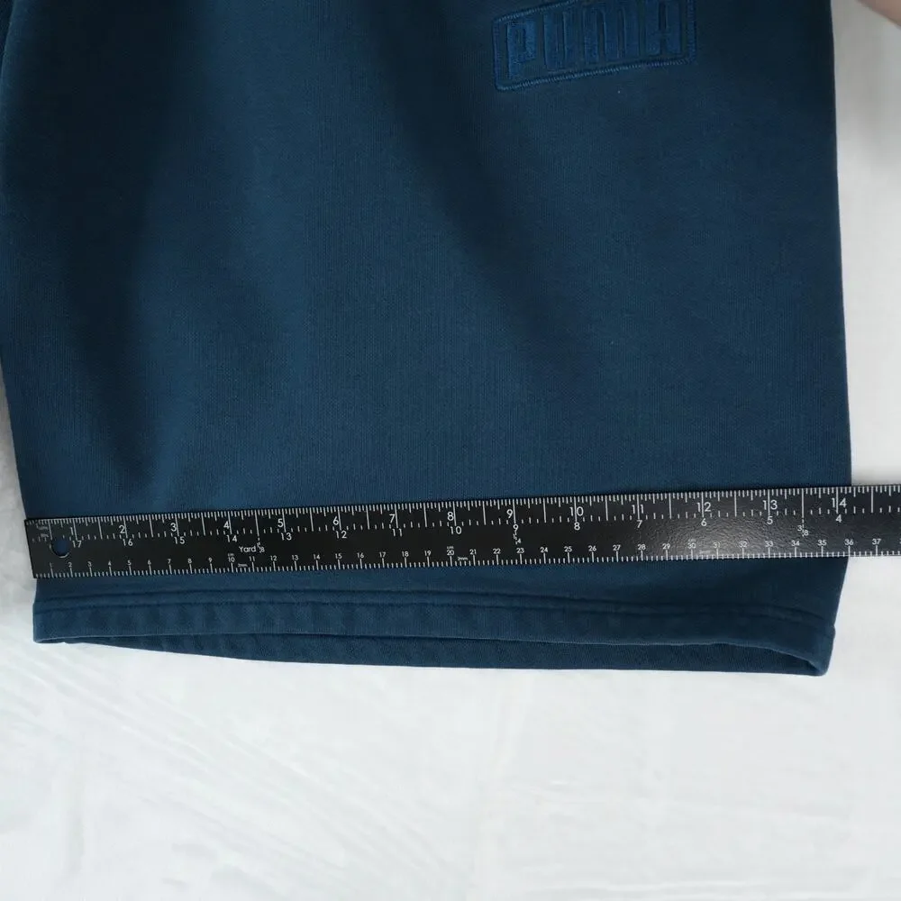 Puma Fleece Shorts Mens XL Blue Drawstring Athletic Athleisure Casual‎
